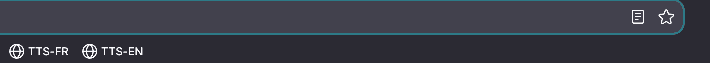 The bookmarklets, one per language/config